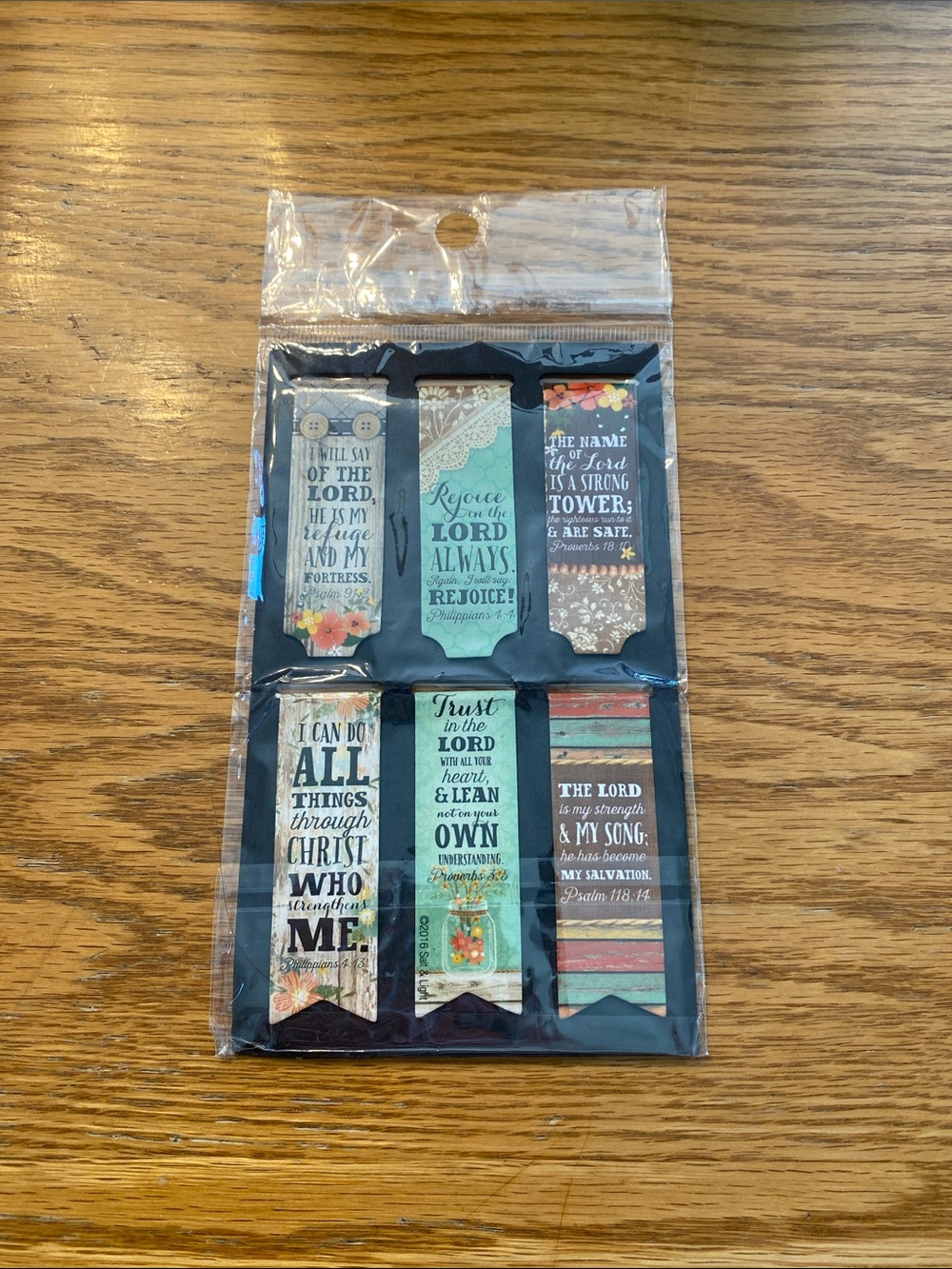 Set of 6 Inspirational Bible Verse Magnetic Bookmarks - Blue, Teal, Multicolor